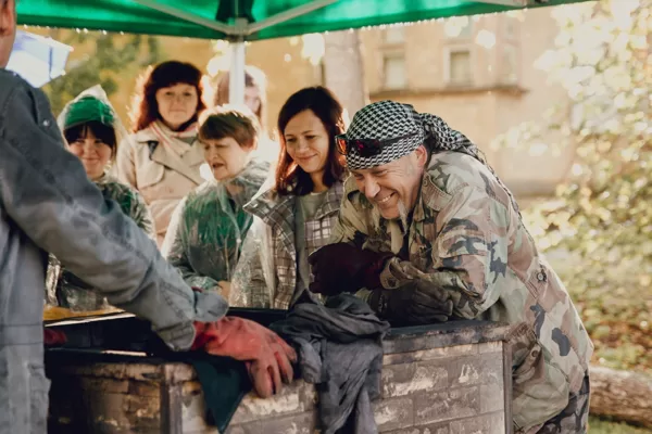 Opening of the kiln after wood firing.European Cultural Heritage Days 2019 14/09/2019